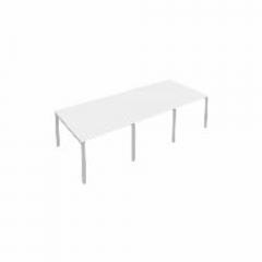 Переговорный стол 3 столешницы Metal System Б.ПРГ-3.1 Белый/Серый